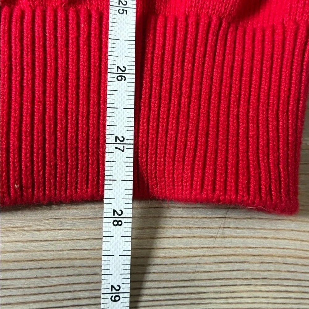 Tommy Hilfiger Men's L Quarter Zip Sweater Red Cotton  Preppy